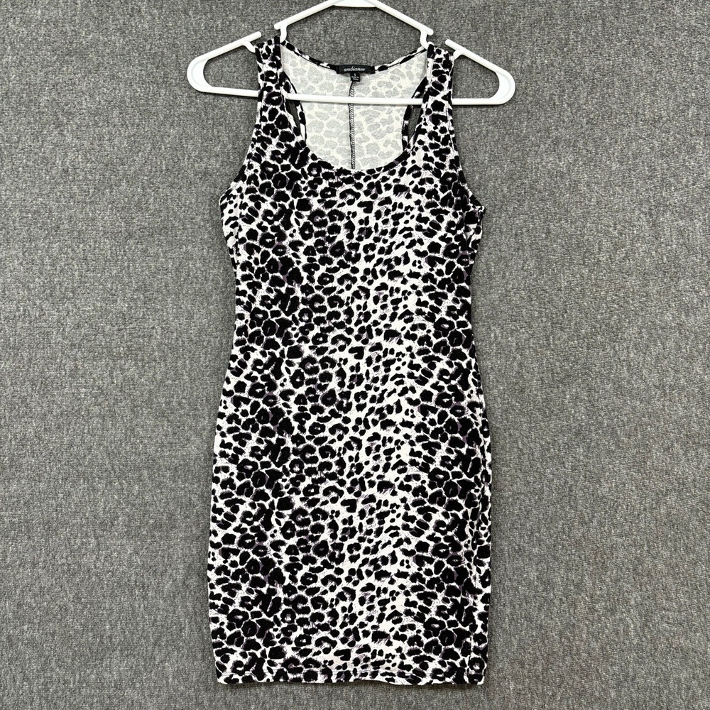 Ambiance Dress Womens Small Black Leopard Print Sleeveless Sheath